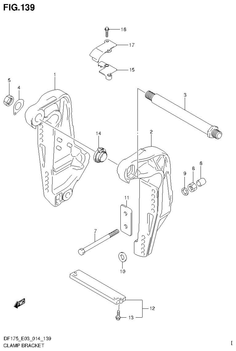 Suzuki DF175ZG CLAMP BRACKET (DF150ZG E03) parts diagram